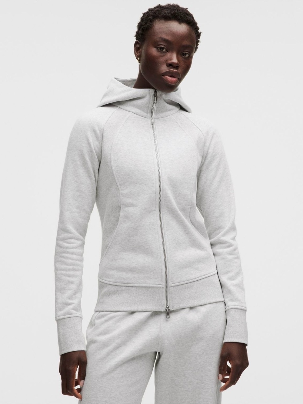 Lululemon Scuba Heathered Gray Full-Zip Hoodie - Size 10